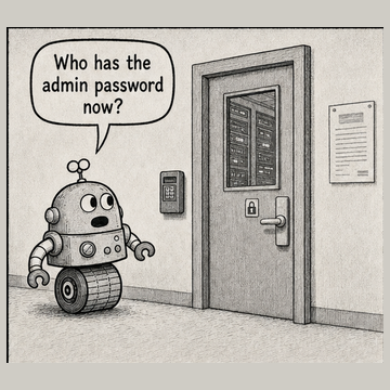 Panel 1 teaser from Circuit Chuckles — Shared Access, showing the opening setup and dialogue.
