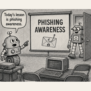Panel 1 teaser from Circuit Chuckles — Security Awareness, showing the opening setup and dialogue.