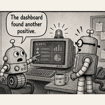 Panel 1 teaser from Circuit Chuckles — False Positive, showing the opening setup and dialogue.