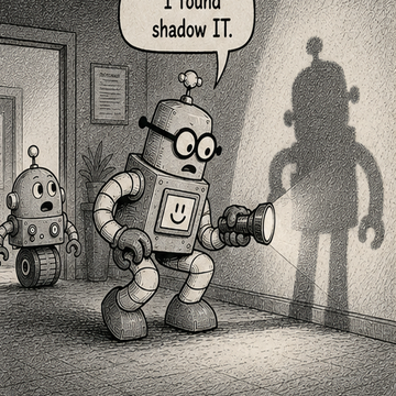 Panel 1 teaser from Circuit Chuckles — Shadow IT, showing the opening setup and dialogue.