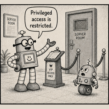 Panel 1 teaser from Circuit Chuckles — Panel 1 preview from Circuit Chuckles — Privileged Access.
